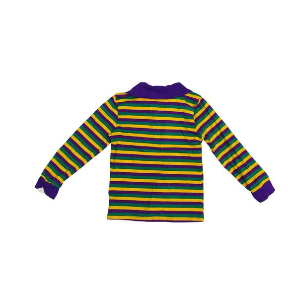 NWT Blended Spirit Size 10 Mardi Gras Striped Shirt - Picture 2 of 4